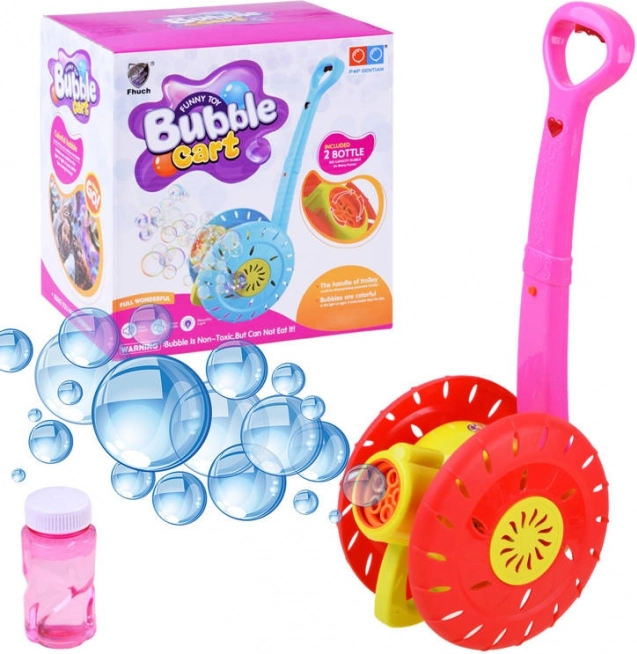 Dziecięcy wózek do pchania z bańkami mydlanymi