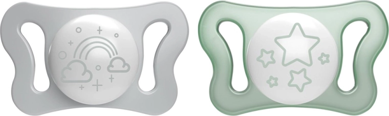 Chicco smoczek PhysioForma Micro nocny silikonowy 0–2 miesiące, 2 szt.