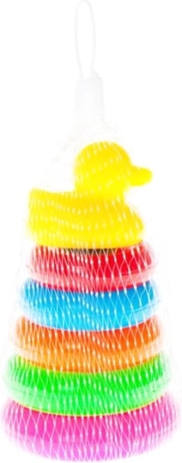 Piramida dla dzieci w siateczce z kółkami i kaczuszką