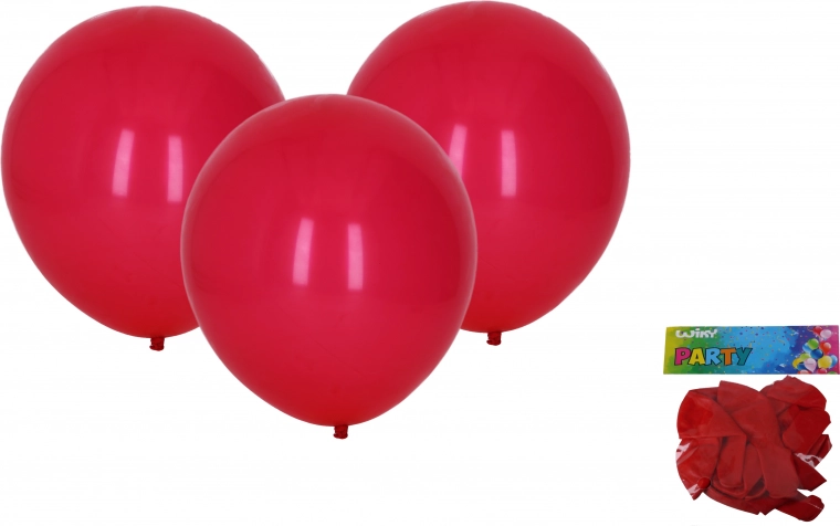 Czerwone balony do nadmuchiwania 30 cm - zestaw 10 sztuk