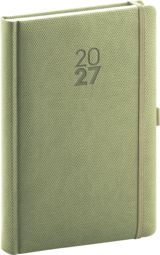 Notique dzienny kalendarz Diamante 2027 oliwkowy 15 × 21 cm