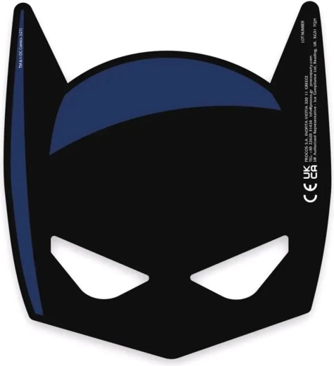 Karnawałowa papierowa maska Batman – zestaw 6 szt.