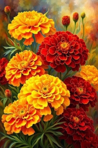 Malowanie po numerach – kwiaty 40 × 50 cm na płótnie