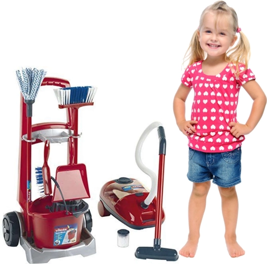 Realistyczny zabawkowy odkurzacz z dźwiękiem i granulatami