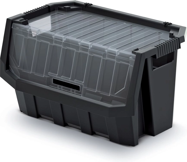 Plastowy pojemnik magazynowy Truck Max Plus 60 l, czarny