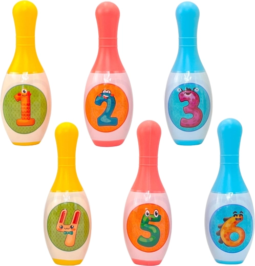 Dziecięcy bowling Woopie ze zwierzątkami i numerami - 8 szt.