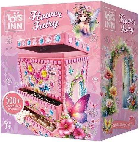 Dekoracyjna szkatułka na biżuterię Flower Fairy Bellisa – kreatywny zestaw mozaikowy dla dzieci