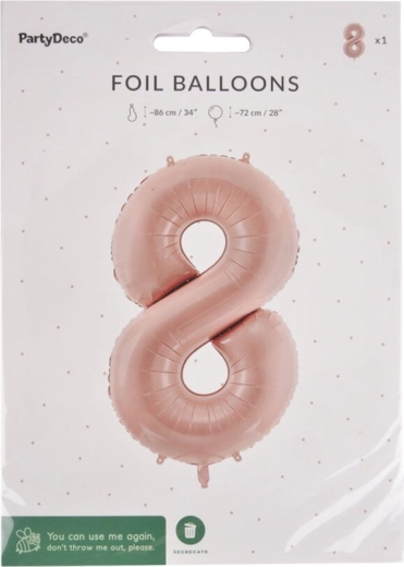 Foliowy balon cyfra 8 beżowy 72 cm