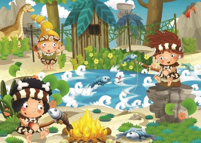Puzzle Prehistoryczny piknik - 100 kawałków