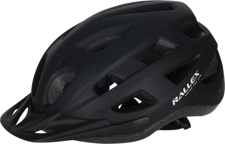 Kask rowerowy Rallex z daszkiem, czarny, M 54–58 cm