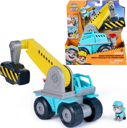 Psi Patrol Rubble i jego ekipa Motor i transformowalny pojazd budowlany z młotem i figurką