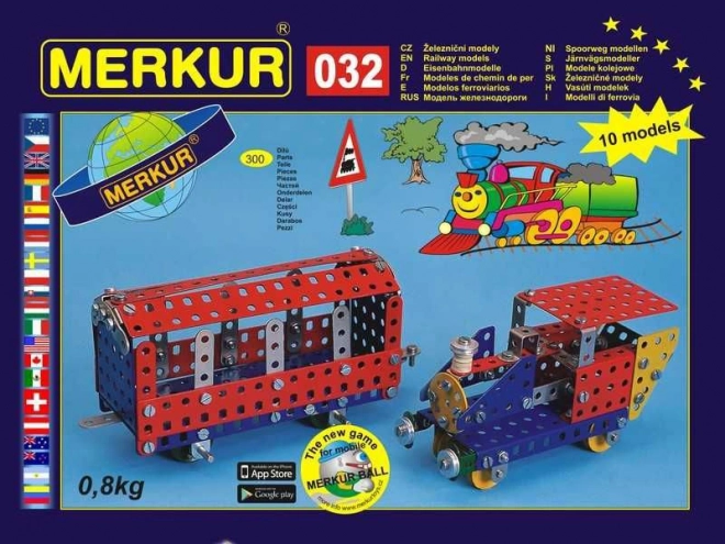 Konstruktor Merkur 032 – modele kolejowe, 10 modeli, 300 elementów