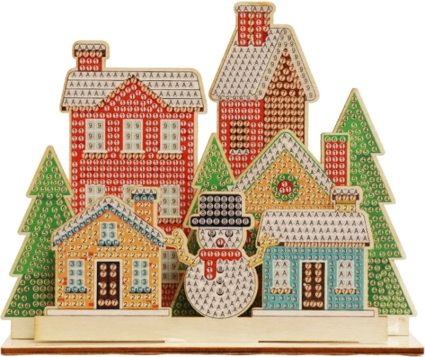2Kids Toys malowanie diamentowe ze stojakiem – świąteczne miasteczko