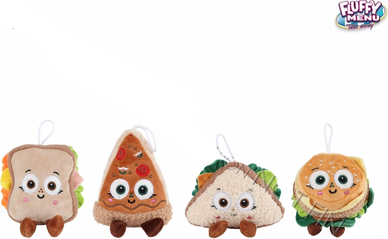 Fluffy Menu pluszowe jedzenie – mix 4 rodzajów, 12 szt. w pudełku ekspozycyjnym