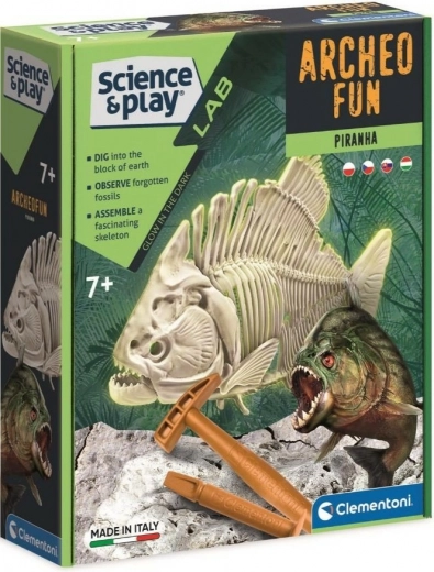 Clementoni Science & Play ArcheoFun: pirania świecąca w ciemności