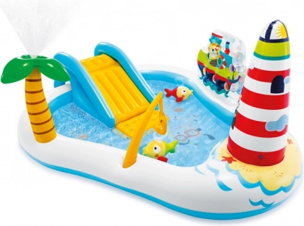 Nadmuchiwane wodne centrum zabaw Fishing Fun ze zjeżdżalnią