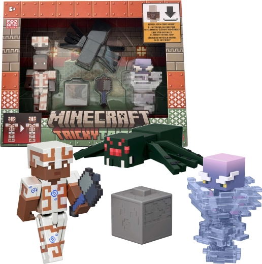 Mattel Minecraft Tricky Trials zestaw 3 figurek i akcesoriów z kodem cyfrowym