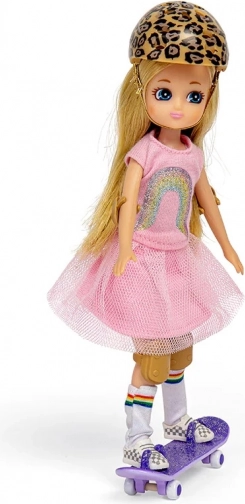 Lottie lalka – skateboardzistka z fioletową deskorolką