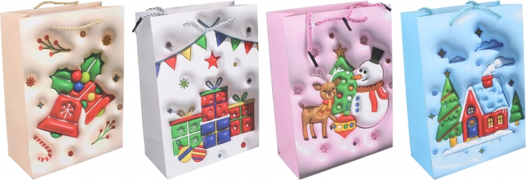 Świąteczna torba prezentowa L 31 × 40 × 12 cm - 1 sztuka