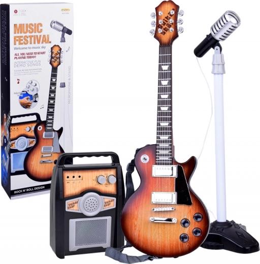 Elektryczna gitara z mikrofonem i wzmacniaczem dla dzieci karaoke