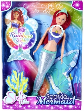 lalka Steffi Syrena Morska Sparkle z tęczową świecącą płetwą
