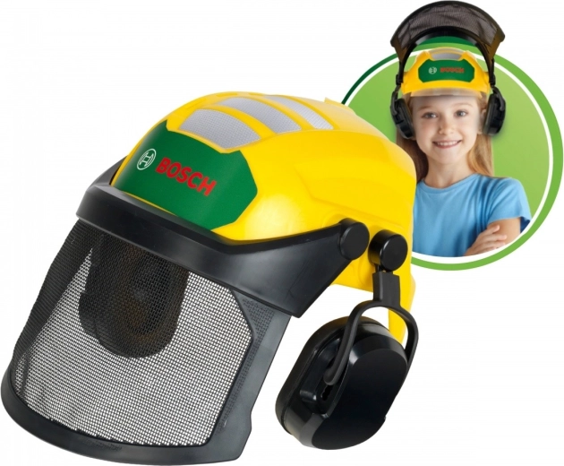 Regulowany kask z osłoną i ochronnikami słuchu