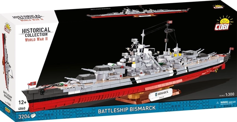 Cobi II WW pancernik Bismarck klocki 1:300 (3204 elementów)
