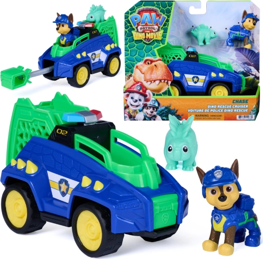 Spin Master Psi Patrol Dinozaury – pojazd Dino Rescue Cruiser 15 cm z figurkami Chase i dinozaura