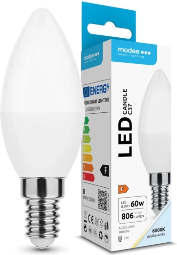 Modee LED żarówka świecowa C37 8,5 W E14 806 lm zimna biel