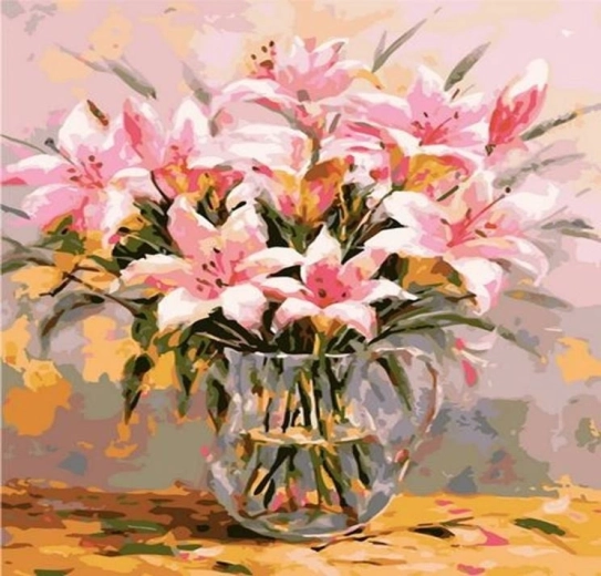 Norimpex Malowanie po numerach Lilie w wazonie 40 × 50 cm