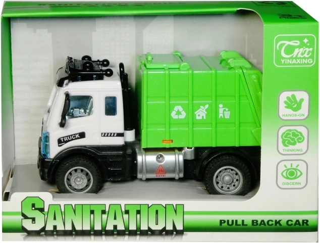 Dziecięcy samochód śmieciarka z napędem naciągowym (pull-back) – 1 sztuka