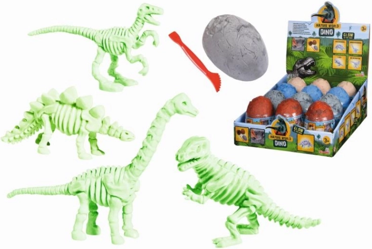 Zestaw wykopów z szkieletem dinozaura w jajku