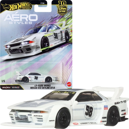 Hot Wheels Premium kultowe auta Aero Styles LB-Kaido Works Nissan R32 Skyline GT-R 1:64