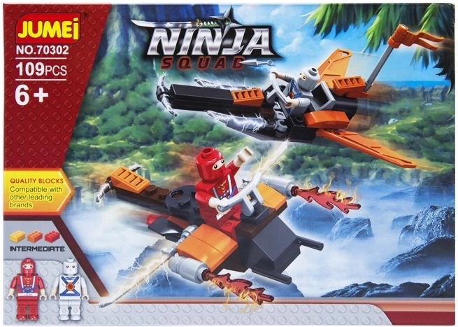 Klocki konstrukcyjne Jumei Ninja Squad – wojownicy ninja 109 elementów – 1 szt.