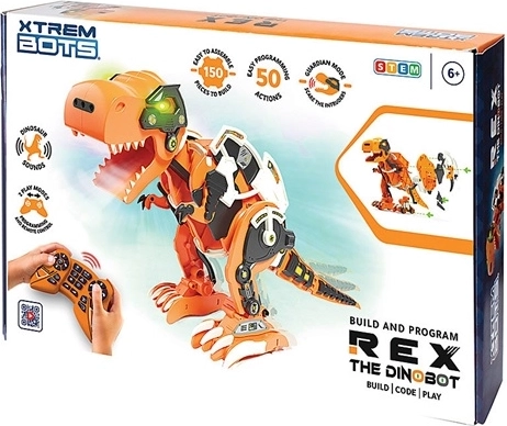 Xtrem Bots robotyczny dinozaur Rex sterowany zdalnie (zestaw konstrukcyjny STEM)
