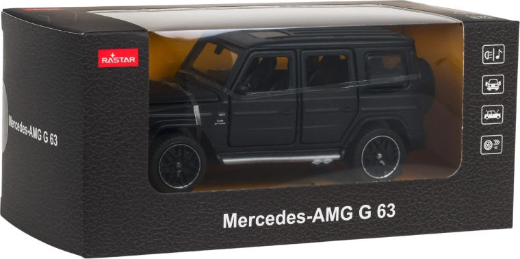 Metalowy model 1:32 MERCEDES-AMG G 63 z funkcjami, czarny – RASTAR