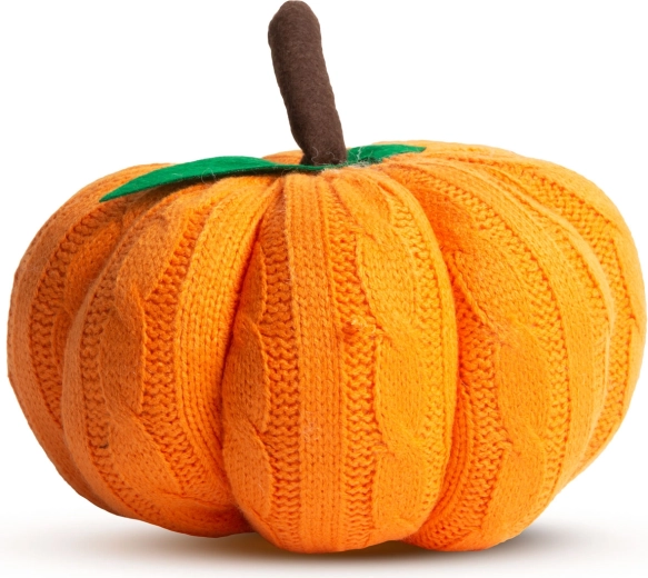 Tekstylna pomarańczowa dekoracja dynia na Halloween 20 × 20 × 18 cm
