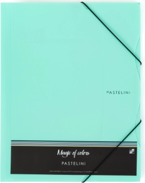 Teczka z gumką A4 PASTELINI zielona PP