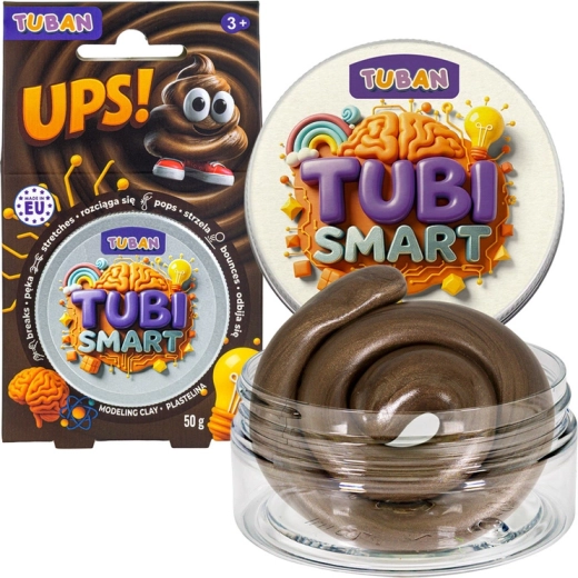 Tubi Smart sensoryczna plastelina Ups! brązowa z brokatem