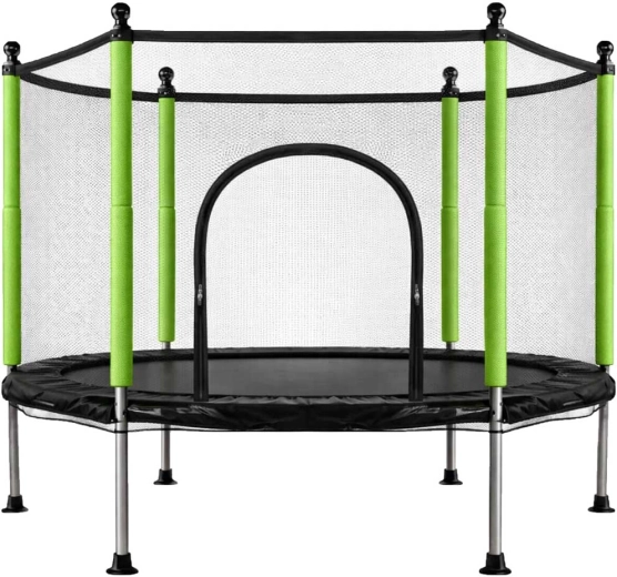 Trampolina dla dzieci z siatką i piłeczkami 140 cm zielona