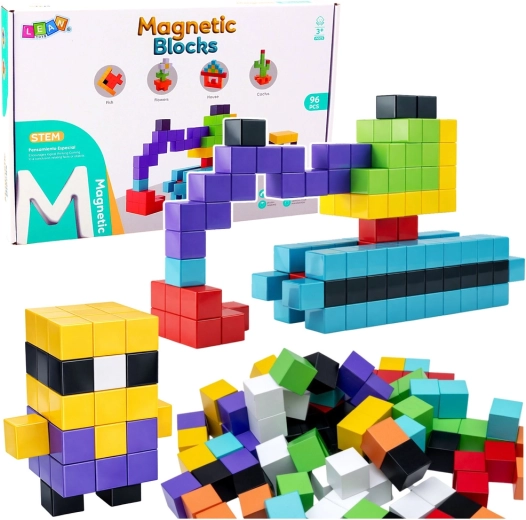 Magnetyczne klocki konstrukcyjne 3D – 96 elementów