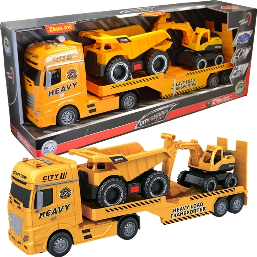 Ciężarówka z koparką i ciężarówką 1:12 CITY SERVICE CAR