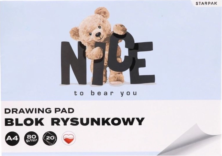 Blok rysunkowy Miś A4, 20 kartek