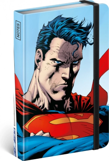 Notatnik w linie Superman A6 World Hero, 172 stron, twarda oprawa i gumka