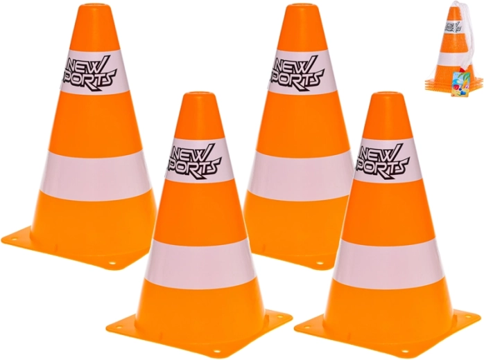 Zestaw plastikowych pachołków drogowych 24 cm (4 szt.)