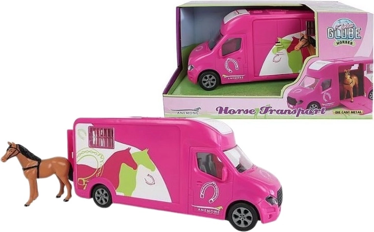 Różowy transporter koni dla dzieci