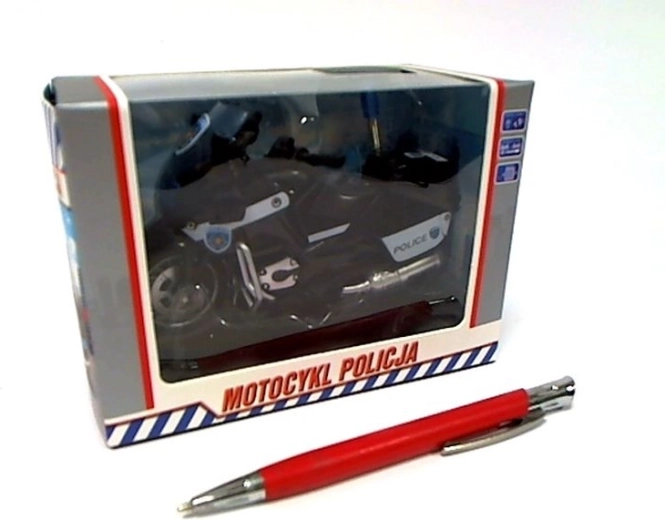 Motocykl policyjny ze światłem i dźwiękiem 13 cm