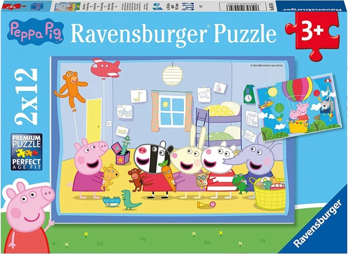 Świnka Peppa: Peppowe przygody puzzle 2x12 elementów