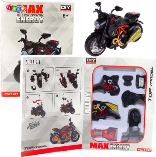 Metalowy DIY motocykl 1:14 czerwony