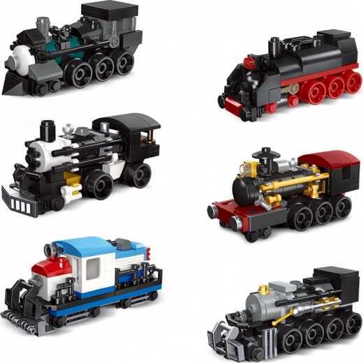 Sześć modeli mini lokomotyw